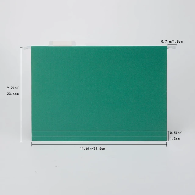 Alt view image 3 of 4 - 50 Packs Hanging File Folders,Green Letter Size File Folders with 1/5 Adjustable Cut Tabs,Decorative,Drawer,Desk and Cabinet Use