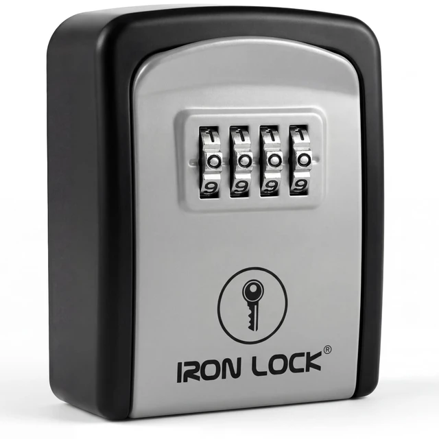 Main image of ® Small Wall Mount Key Lock Box for Keys Outside (Grey) Combination Lock, Resettable 4-Digit Code, Screw-In Wall Mount, Weather-Resistant Metal, No Battery or App, Holds 2 to 5 Keys