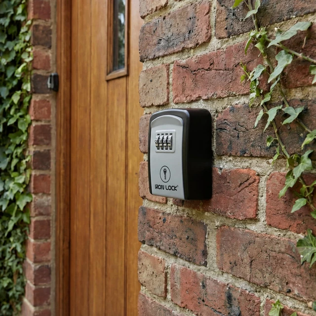 Alt view image 4 of 7 - ® Small Wall Mount Key Lock Box for Keys Outside (Grey) Combination Lock, Resettable 4-Digit Code, Screw-In Wall Mount, Weather-Resistant Metal, No Battery or App, Holds 2 to 5 Keys