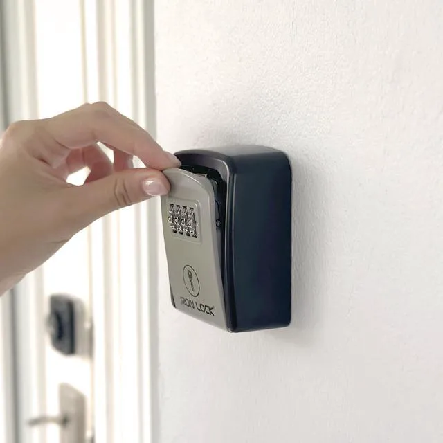 Alt view image 5 of 7 - ® Small Wall Mount Key Lock Box for Keys Outside (Grey) Combination Lock, Resettable 4-Digit Code, Screw-In Wall Mount, Weather-Resistant Metal, No Battery or App, Holds 2 to 5 Keys
