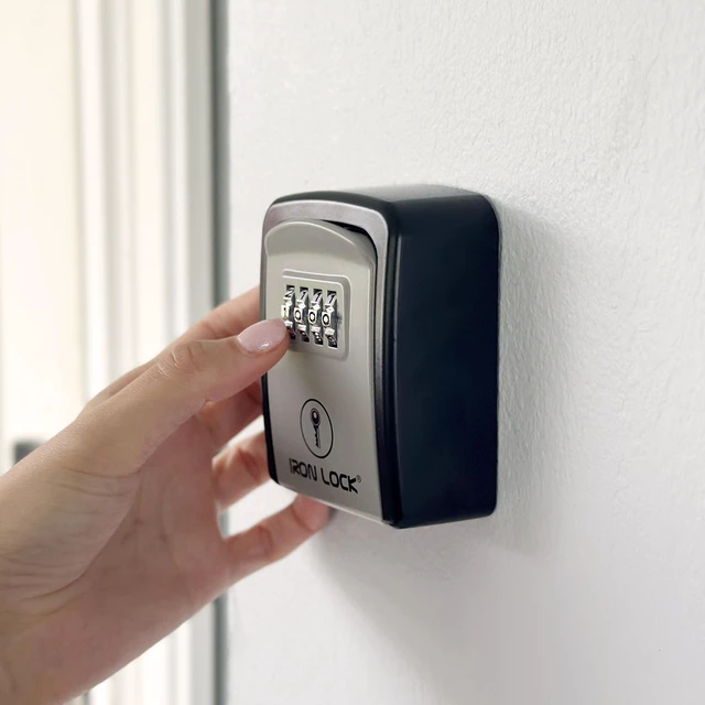 Alt view image 7 of 7 - ® Small Wall Mount Key Lock Box for Keys Outside (Grey) Combination Lock, Resettable 4-Digit Code, Screw-In Wall Mount, Weather-Resistant Metal, No Battery or App, Holds 2 to 5 Keys