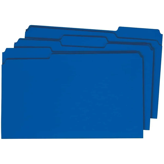 Alt view image 4 of 7 - File Folders, Legal Size, 1/3Cut Tabs, Assorted Colors, HeavyDuty Paper Stock, 100/Box Heavy-duty paper stock for everyday legal-size document filing