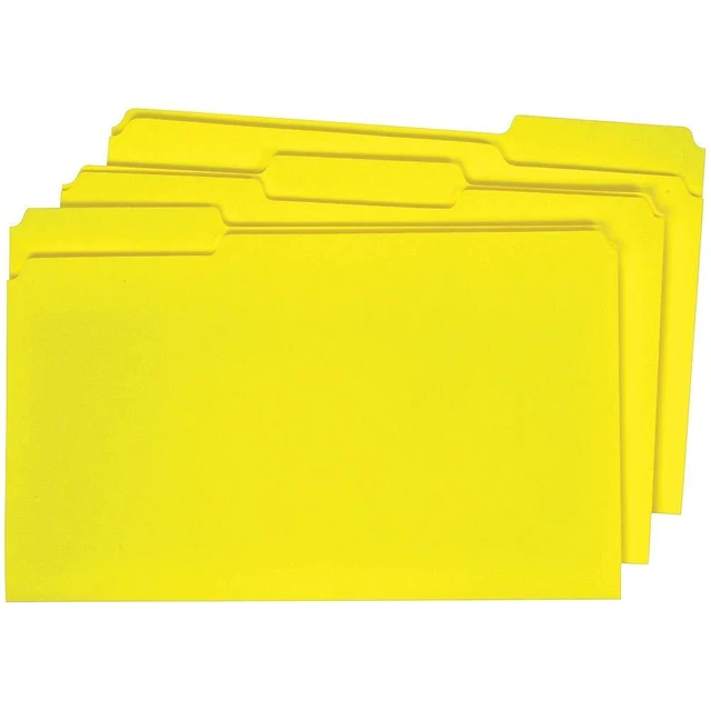 Alt view image 5 of 7 - File Folders, Legal Size, 1/3Cut Tabs, Assorted Colors, HeavyDuty Paper Stock, 100/Box Heavy-duty paper stock for everyday legal-size document filing