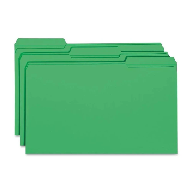 Alt view image 6 of 7 - File Folders, Legal Size, 1/3Cut Tabs, Assorted Colors, HeavyDuty Paper Stock, 100/Box Heavy-duty paper stock for everyday legal-size document filing