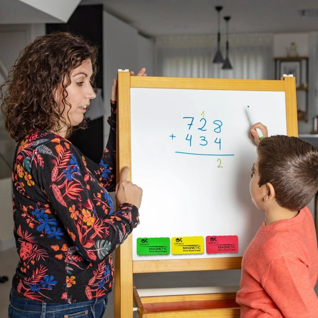 Alt view image 6 of 7 - 60 pcs Dry Erase Erasers, 4 Colors Magnetic, Erasers for White Board Markers, Ideal for Classroom, Home and Office
