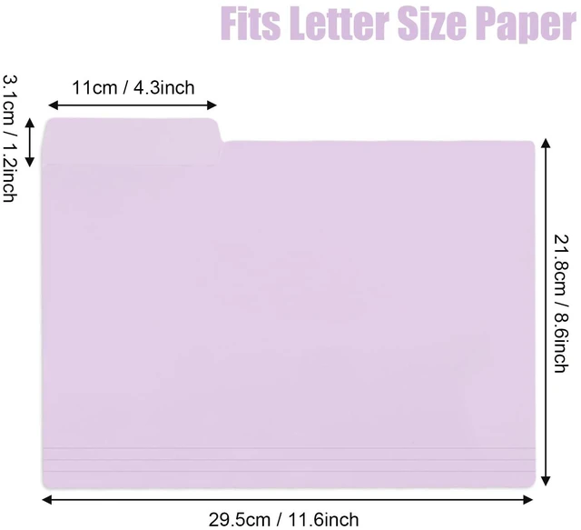 Alt view image 2 of 7 - 30 Pack Manila File Folders Letter Size, 1/3 Cut Tab Plastic Folders for 8.5 x 11 Paper, 6 Pastel Colors, Includes 40 Erasable Labels, Heavy Duty School Office Organization Supplies