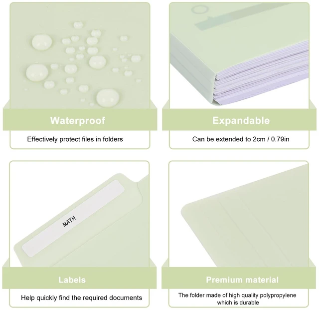 Alt view image 4 of 7 - 30 Pack Manila File Folders Letter Size, 1/3 Cut Tab Plastic Folders for 8.5 x 11 Paper, 6 Pastel Colors, Includes 40 Erasable Labels, Heavy Duty School Office Organization Supplies