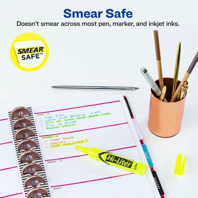 Alt view image 2 of 7 - Hi-Liter Value Pack Desk-Style Highlighters, Smear Safe Ink, 200 Fluorescent Yellow Highlighters (24130)