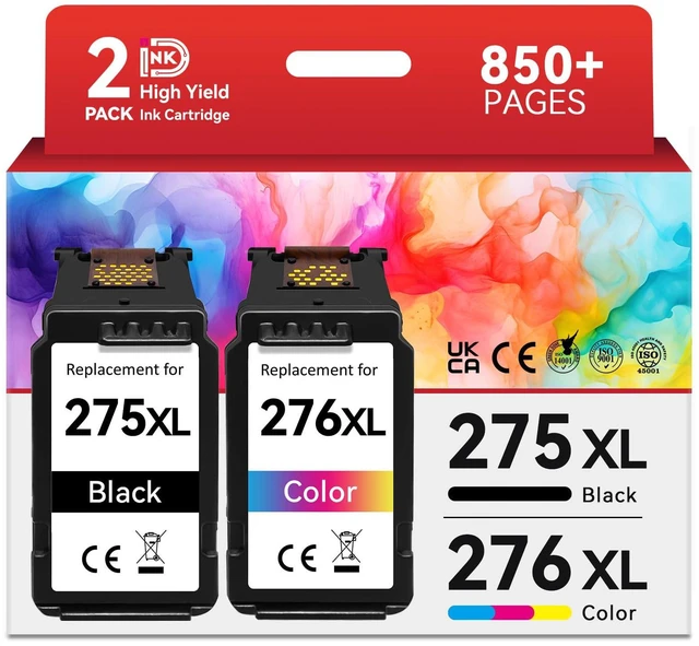 Main image of PG-275XL CL-276XL Compatible for Canon 275 and 276 Ink Cartridges Combo Pack PG 275 CL 276 XL Work for Canon Pixma TR4720 TS3720 TS3522 TS3520 TS3722 TS3500 TR4722 TR4723 TR4700 TS3700 Printer