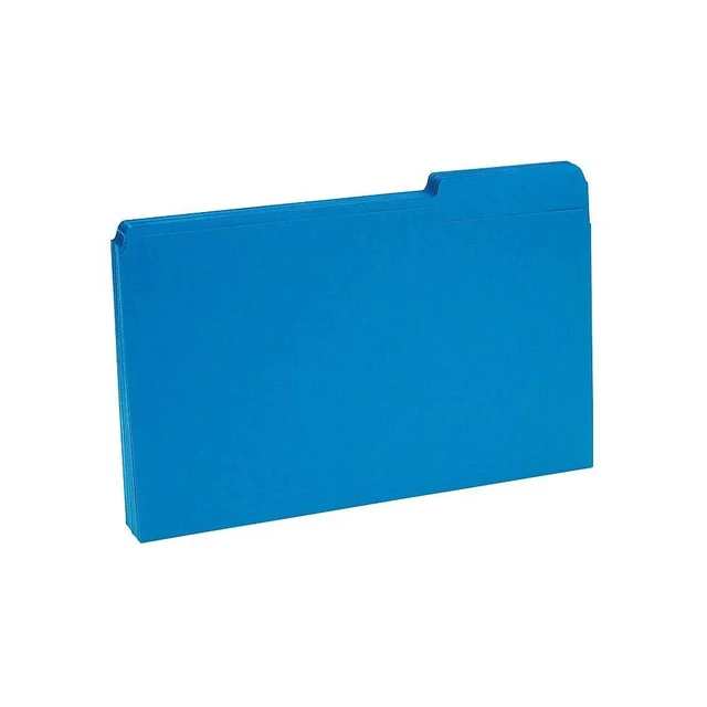 Alt view image 3 of 6 - Colored File Folders, Legal Size, 3Tab TopTab Design, Blue, Durable Paper Stock, 100/Pack Durable paper stock for everyday office document organization and filing