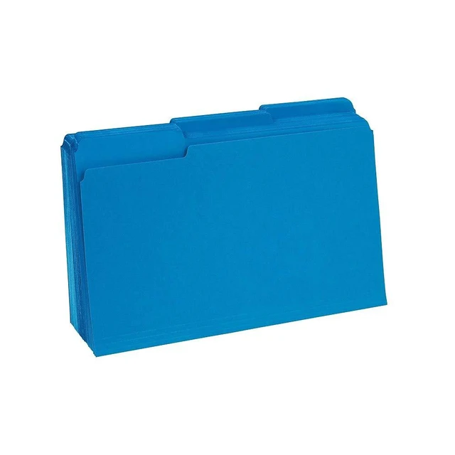 Alt view image 5 of 6 - Colored File Folders, Legal Size, 3Tab TopTab Design, Blue, Durable Paper Stock, 100/Pack Durable paper stock for everyday office document organization and filing