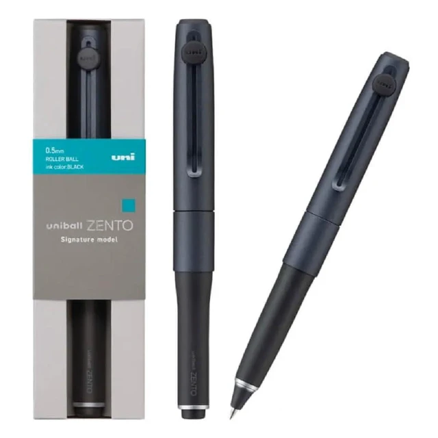 Alt view image 2 of 6 - ZENTO Signature Model Metallic Black Ballpoint Pen 0.5mm Ink Color Black UBZH05M.24