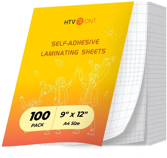 Main image of Self-Adhesive Laminating Sheets, 100 Pack, 9"x12", 5mil Back to School Supplies, Waterproof, No Machine Needed, Clear Protective Film for Documents, Photos, Menus, and Stickers