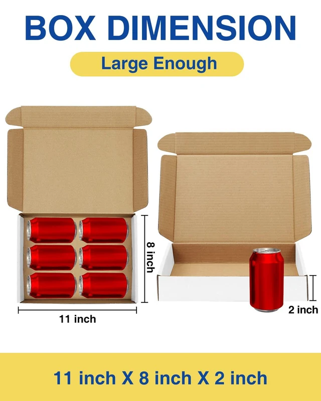 Alt view image 2 of 7 - Shipping-Boxes-11x8x2 Inches: 25 Pack-Cardboard-Boxes-for-Packaging, White-Shipping-Boxes-for-Packing-Small-Business, Corrugated Box Mailers for Book Shoes Gift Mailing