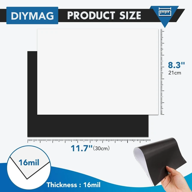 Alt view image 2 of 6 - Printable Magnetic Sheets, Glossy 30P 8.3"x11.7" for Inkjet Printer Flexible Magnetic Paper, Non-Adhesive for DIY Crafts, Photo Wall, Cars, Refrigerator, Classroom and Office Decor