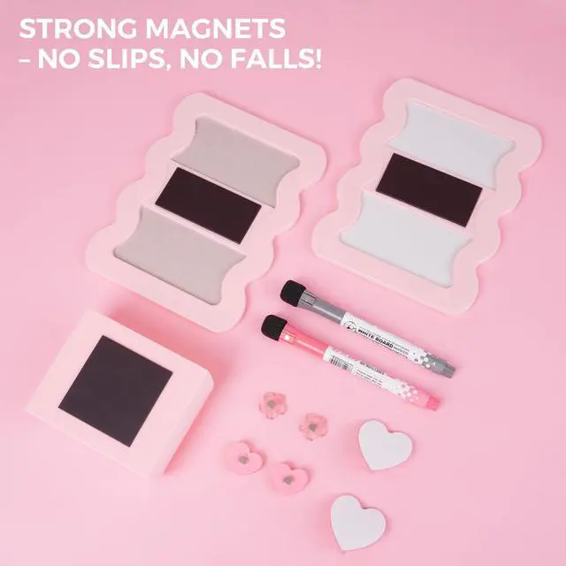 Alt view image 7 of 7 - Locker Accessories Kit for Girls - Includes Locker Shelf, Rug, Wallpaper, Magnetic Mirror, Whiteboard, Pen Holder, Magnets, Stickers, Hooks, Pink Locker Decor & Organizer Set, 15 Piece