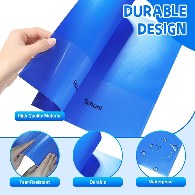 Alt view image 5 of 7 - 30 Pcs Parent Teacher Classroom Communication Folder with Clear Front Pockets, 2 Pockets Homework Folders Take Home Plastic Folders for Kid Student Home and Classroom (30, Blue)