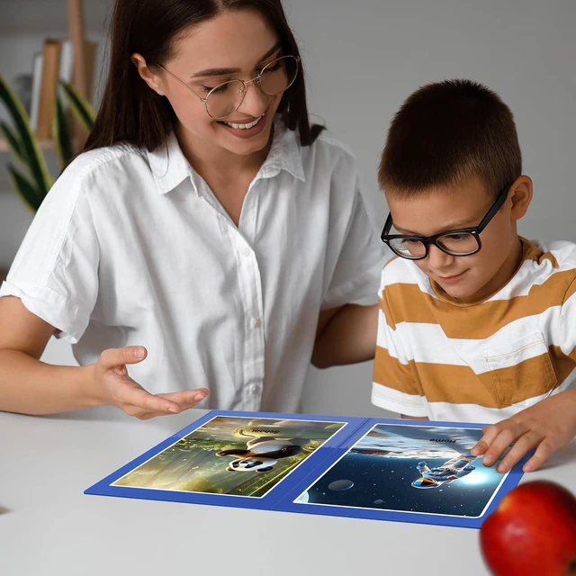 Alt view image 7 of 7 - 30 Pcs Parent Teacher Classroom Communication Folder with Clear Front Pockets, 2 Pockets Homework Folders Take Home Plastic Folders for Kid Student Home and Classroom (30, Blue)