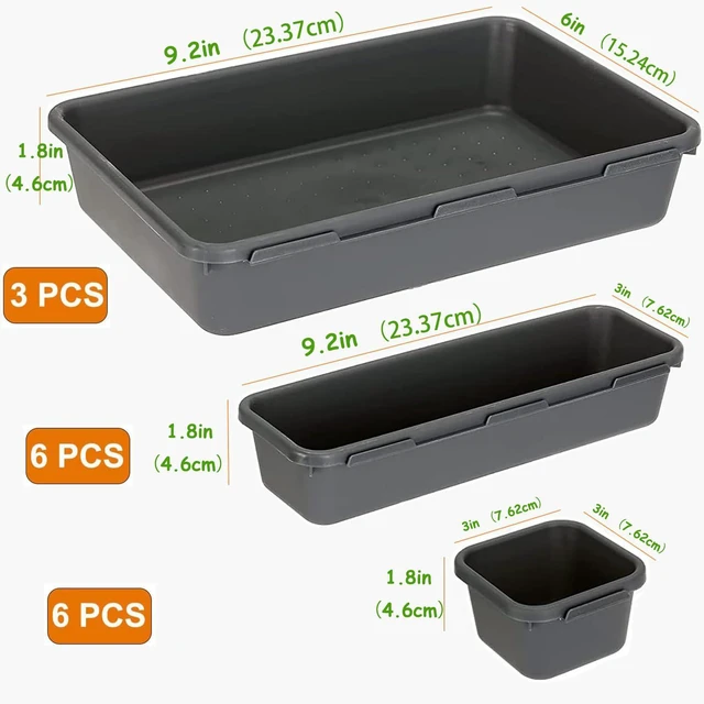 Alt view image 2 of 7 - 15 PCS Interlocking Desk Drawer Organizer Separator for Office,Bathroom,Kitchen,MakeupBlack (Pack of 3)