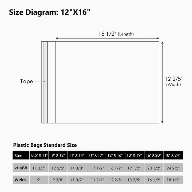 Alt view image 2 of 7 - 50 Pack Acid-Free Crystal Clear Sleeves Storage Bags for 12x16 Art Prints Pictures,Photos,Framing Mat Mattes (Bag Size: 12 2/5"x16 1/2")
