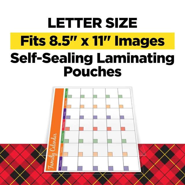 Alt view image 2 of 7 - Self-Seal Laminating Pouches, Letter Size 9.0 in x 11.5 in, 25-Pack No Laminator Needed