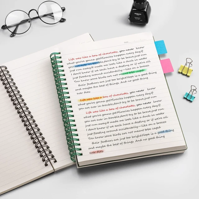 Alt view image 6 of 7 - Lined Spiral Journal Notebook, 3 Pack, 480 Pages, B5 (7.4" x 10") College Ruled, 100 GSM Thick Paper, Flexible Plastic Cover, for School, Student, Writing, Journaling, Work, Women & Men