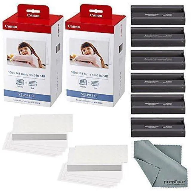 Alt view image 2 of 2 - KP-108IN Color Ink 108 Sheet 4x6 Paper Set Bundle 2-Pack, Microfiber Cleaning Cloth, Dye-Sublimation Technology, Perfectly Sized for Sharing, (3 items)