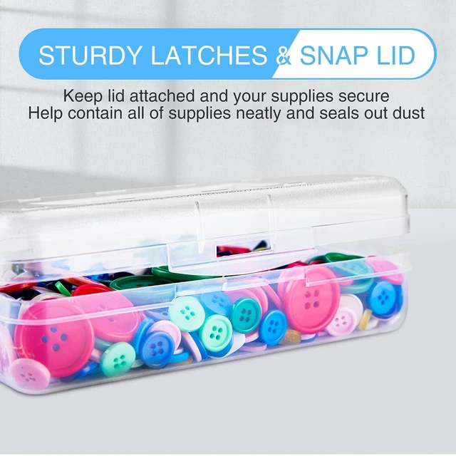 Alt view image 5 of 7 - 3 Pack Pencil Case, Large Hard Pencil Box Bulk, Clear Crayon Box Marker Pen Organizer, Plastic Storage Container with Snap Lid, Stackable Art Craft Organizer Back to School Supplies, Clear