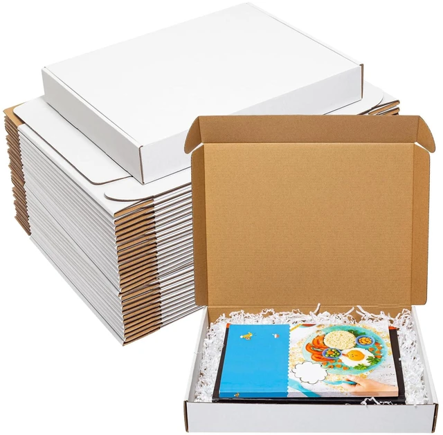Main image of White Shipping Boxes 13x10x2" 30 Pack Corrugated Cardboard Mailer Literature Mailer Packaging Supplies Mailing Boxes for Small Business