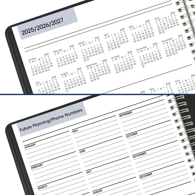 Alt view image 7 of 7 - 2026 Appointment Book Planner, Daily, Four Person Group Planner, 8" x 11", Large, Quarter-Hourly, DayMinder, Black (G5600026)