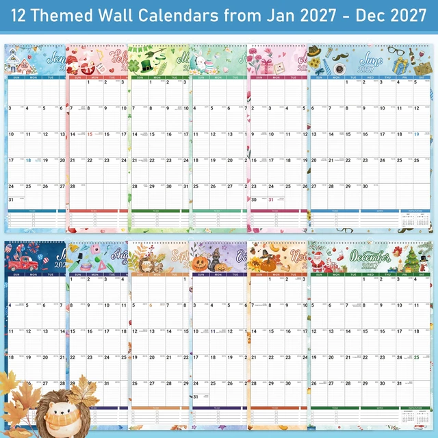Alt view image 2 of 7 - 2027 wall calendar - 2027 Large Wall Calendar, Big Calendars 2027 15.4'' x 23'', Jan. 2027 - Dec. 2027, 12-Month Hanging Planner for Office Home Planning & Organizing - 12 Different Themes