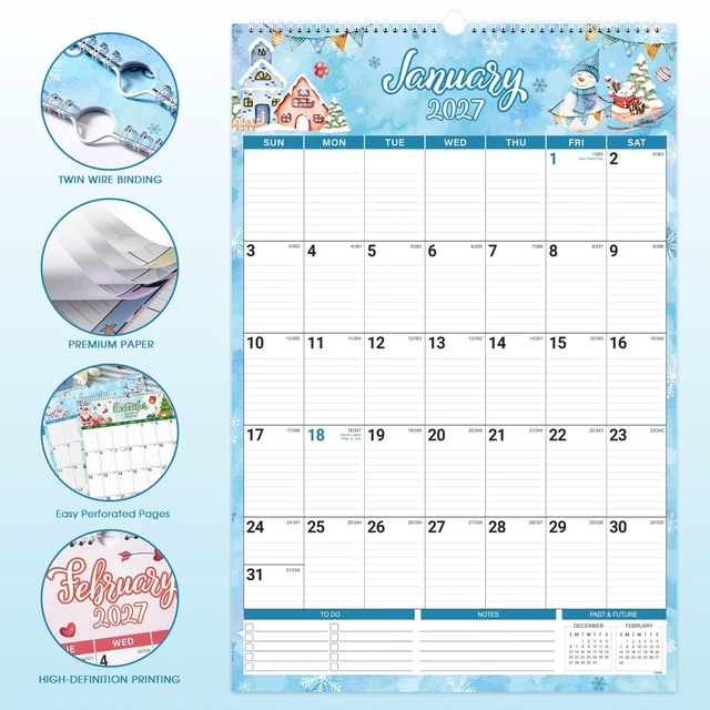 Alt view image 3 of 7 - 2027 wall calendar - 2027 Large Wall Calendar, Big Calendars 2027 15.4'' x 23'', Jan. 2027 - Dec. 2027, 12-Month Hanging Planner for Office Home Planning & Organizing - 12 Different Themes