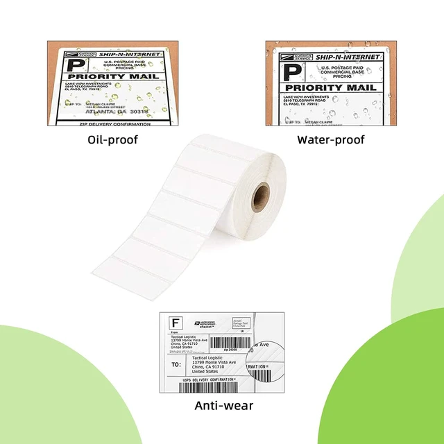 Alt view image 5 of 7 - Compatible 3" x 1" Direct Thermal Labes Replacement for Barcodes Postage Address Shipping Compatible with Rollo & Zebra Desktop Printers Adhesive & Perforated (12 Rolls, 1300 Labels/Roll)