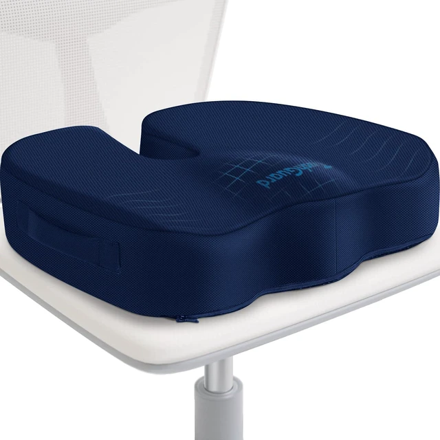 Main image of Seat Cushion for Office Chair, Car, Memory Foam, Blue X-Large For Back, Coccyx, Sciatica, Tailbone Pain, Ergonomic Design, Non-Slip, Desk Wheelchair Use, Supportive Butt Pillow, For Man