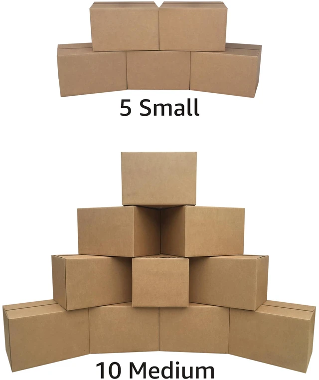Alt view image 6 of 6 - Economy Moving Kit #1, 1-2 Bedroom Apartment Moving Kit, Small & Medium Boxes, Packing Tape & 1 Marker, For Small Spaces