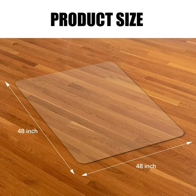 Alt view image 7 of 7 - Clear Chair mat for Hard Floors, 48 x 48 inches Floor Mats Wood/Tile Protection Transparent Mat for Office & Home(48" X 48" Square)