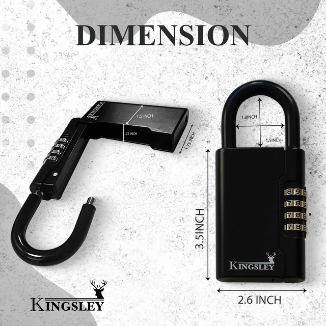 Alt view image 5 of 7 - Guard-a-Key Black Realtor's Lockbox Portable Resettable Hanging Key Safe Combination Lock Box for House Keys, Realtors, Vacation Rentals, Black