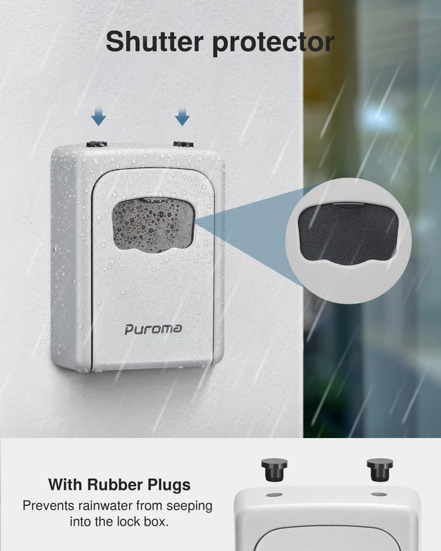 Alt view image 7 of 7 - Key Lock Box Large with Code Lockbox Outdoor Wall Mount 1 Silver Resettable Combination, For Guest Realtor & House Outside, High-capacity, Hold 5 Keys, Portable, Doorknob, Weatherproof