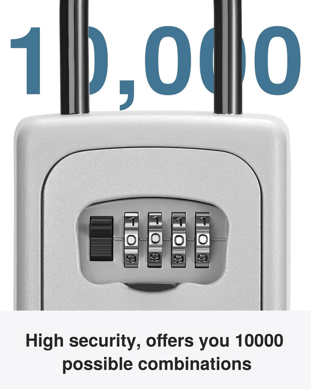 Alt view image 4 of 7 - Key Lock Box Large with Code Lockbox Outdoor Wall Mount 1 Silver Resettable Combination, For Guest Realtor & House Outside, High-capacity, Hold 5 Keys, Portable, Doorknob, Weatherproof