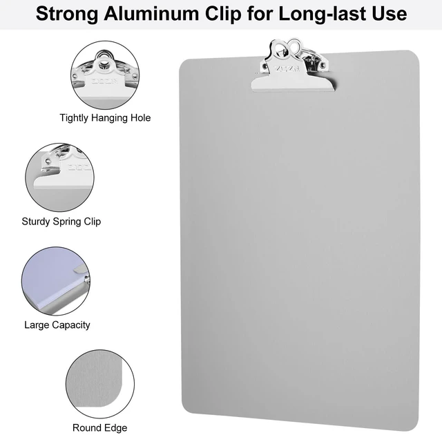 Alt view image 3 of 7 - Metal Clipboard, 24 Pack Heavy Duty Aluminum Clipboards 12 x 9 Inches, A4 Letter Sizer Document Holder with High Capacity Clip, Suitable for School, Office, Jobsite or Medical Staff, Silver