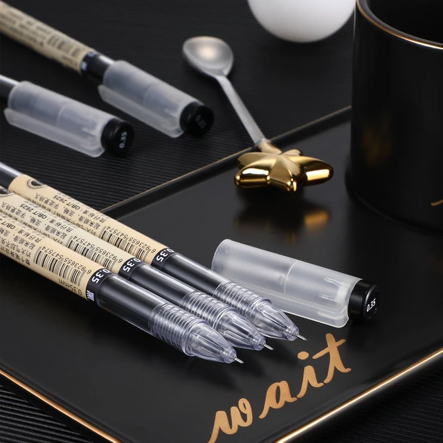 Alt view image 3 of 7 - 24 Pieces Black Gel Ink Pens, 0.35 Mm Japanese Stationery Extra Fine Point,Smooth Writing for Office School, for Journaling Notes, Includes Clear Storage Case, Korean Stationery Style