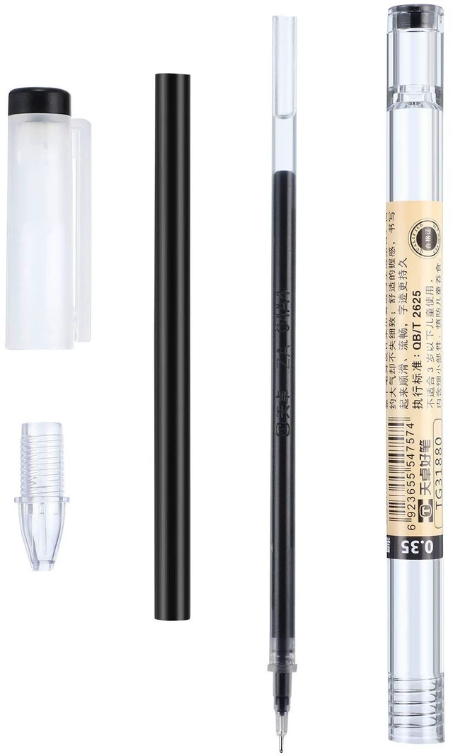 Alt view image 4 of 7 - 24 Pieces Black Gel Ink Pens, 0.35 Mm Japanese Stationery Extra Fine Point,Smooth Writing for Office School, for Journaling Notes, Includes Clear Storage Case, Korean Stationery Style