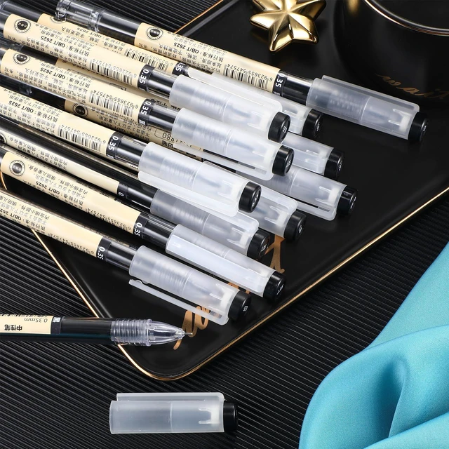Alt view image 5 of 7 - 24 Pieces Black Gel Ink Pens, 0.35 Mm Japanese Stationery Extra Fine Point,Smooth Writing for Office School, for Journaling Notes, Includes Clear Storage Case, Korean Stationery Style