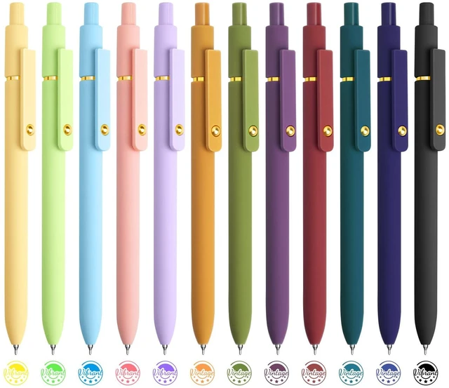 Main image of 12 Pcs Color Pens for Journaling 0.5mm Fine Point Colored Gel Ink Pen, Smooth Writing Colorful Pens for Note Taking, Gift Set for Women & Men (12 Pcs Vintage & Vibrant Gold)