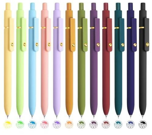 Alt view image 7 of 7 - 12 Pcs Color Pens for Journaling 0.5mm Fine Point Colored Gel Ink Pen, Smooth Writing Colorful Pens for Note Taking, Gift Set for Women & Men (12 Pcs Vintage & Vibrant Gold)