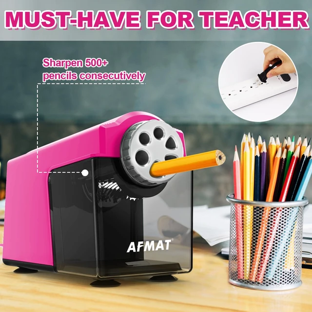 Alt view image 5 of 6 - Electric Pencil Sharpener Heavy Duty, 6-Hole Classroom Pencil Sharpener for 6-11mm Pencils, Auto Stop Pencil Sharpeners Plug in, 10,000+ Sharpenings, Save Colored Pencils, Teacher Must Have PSX4