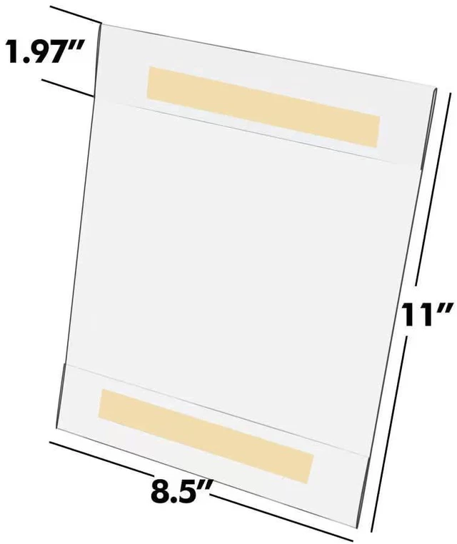 Alt view image 6 of 7 - 8.5 x 11 Acrylic Wall Mount Sign Holder, Clear Acrylic Plexi Sign Holders with Double Sided Tape Adhesive for Home, Office, Store, Restaurant (6 Pack)