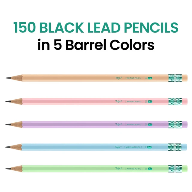 Alt view image 2 of 7 - 150 Pack Wood-Cased #2 HB Pencils, Bulk Pack Pre-Sharpened, Macaron Pencils with Eraser, Large Pack Writing & Drawing for School Classroom Essential, Perfect for School and Teacher Supplies