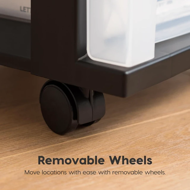 Alt view image 7 of 7 - Plastic Drawer Storage Organizer Rolling Cart, with Wheels Casters, 7-Drawers, for Classroom Art Craft Supplies Dresser Closet Bathroom Laundry Room, Black/Clear