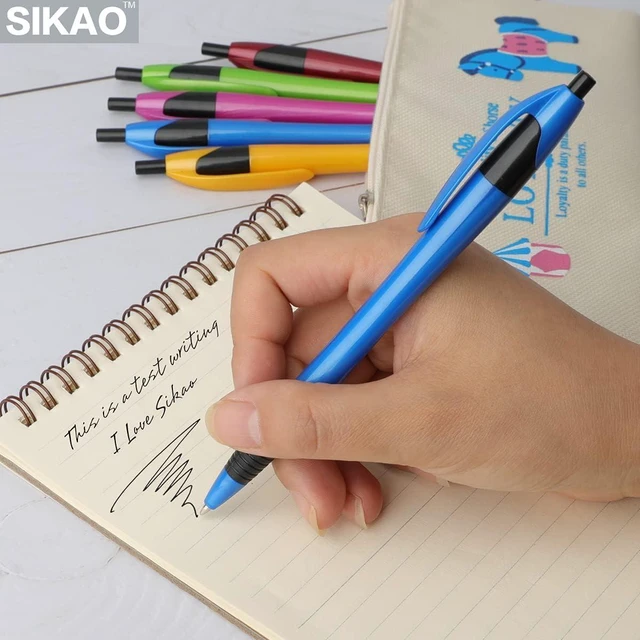 Alt view image 5 of 7 - Pens Bulk, 60 Pack Gripped Slimster Ballpoint Pens Black Ink 1.0mm Smooth Writing No Bleed No Skip, Click Pens with Comfort Grip for Teachers, Students, Servers, School & Office Use